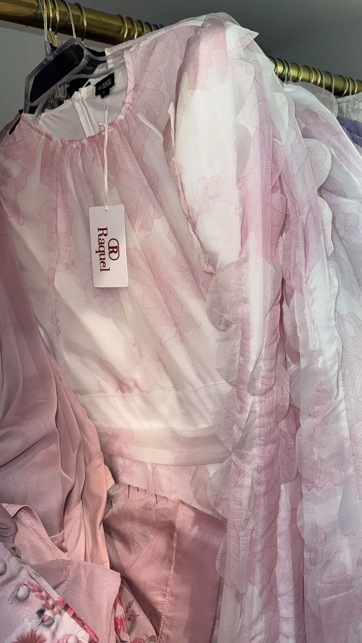Pink and white gown