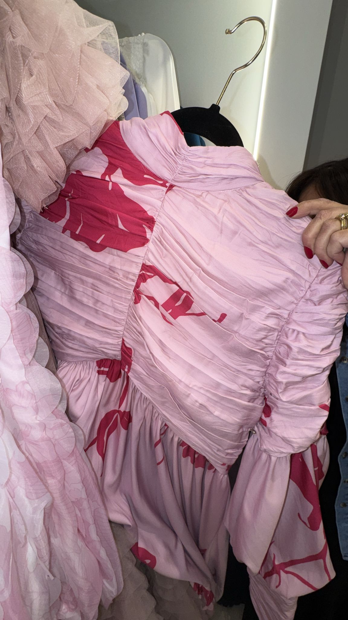 Pink and hot pink ruched $250