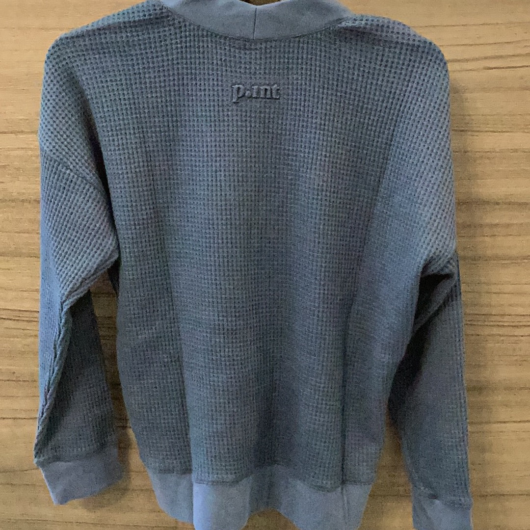 Waffle Funnel Top Cardigan - Silver Birch