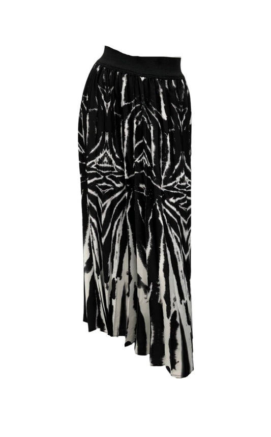 Black Diamond Pleated Midi Skirt