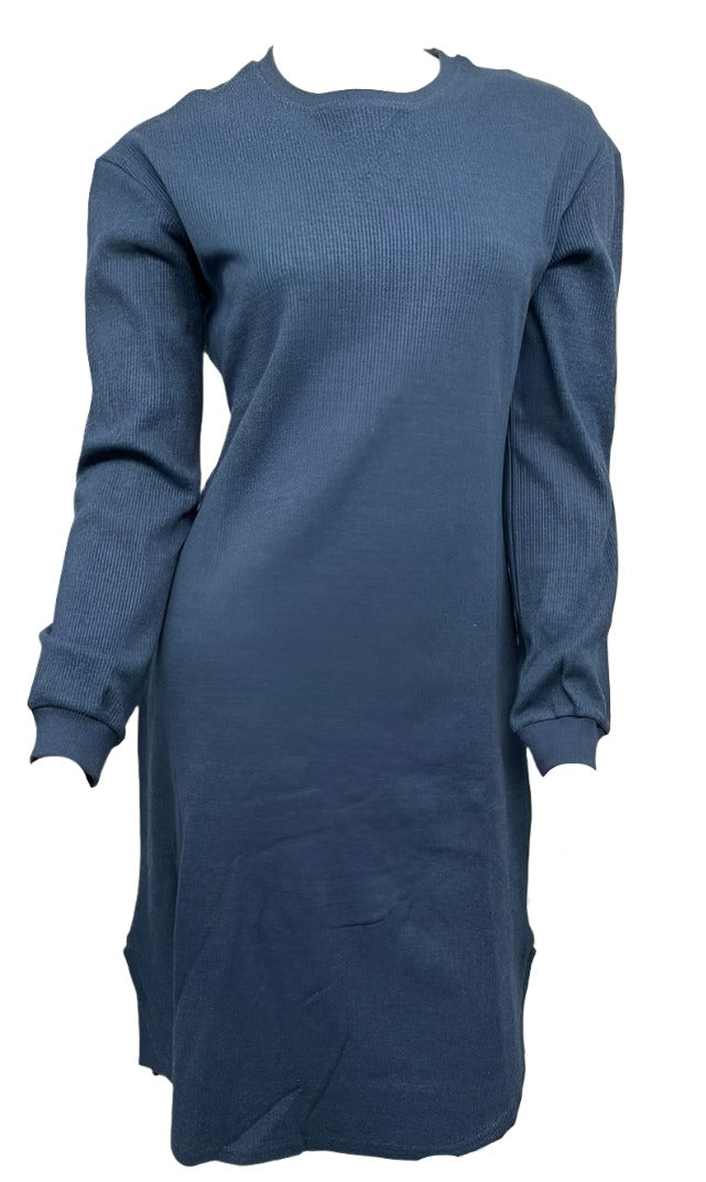 Blue Waffle Knit Dress