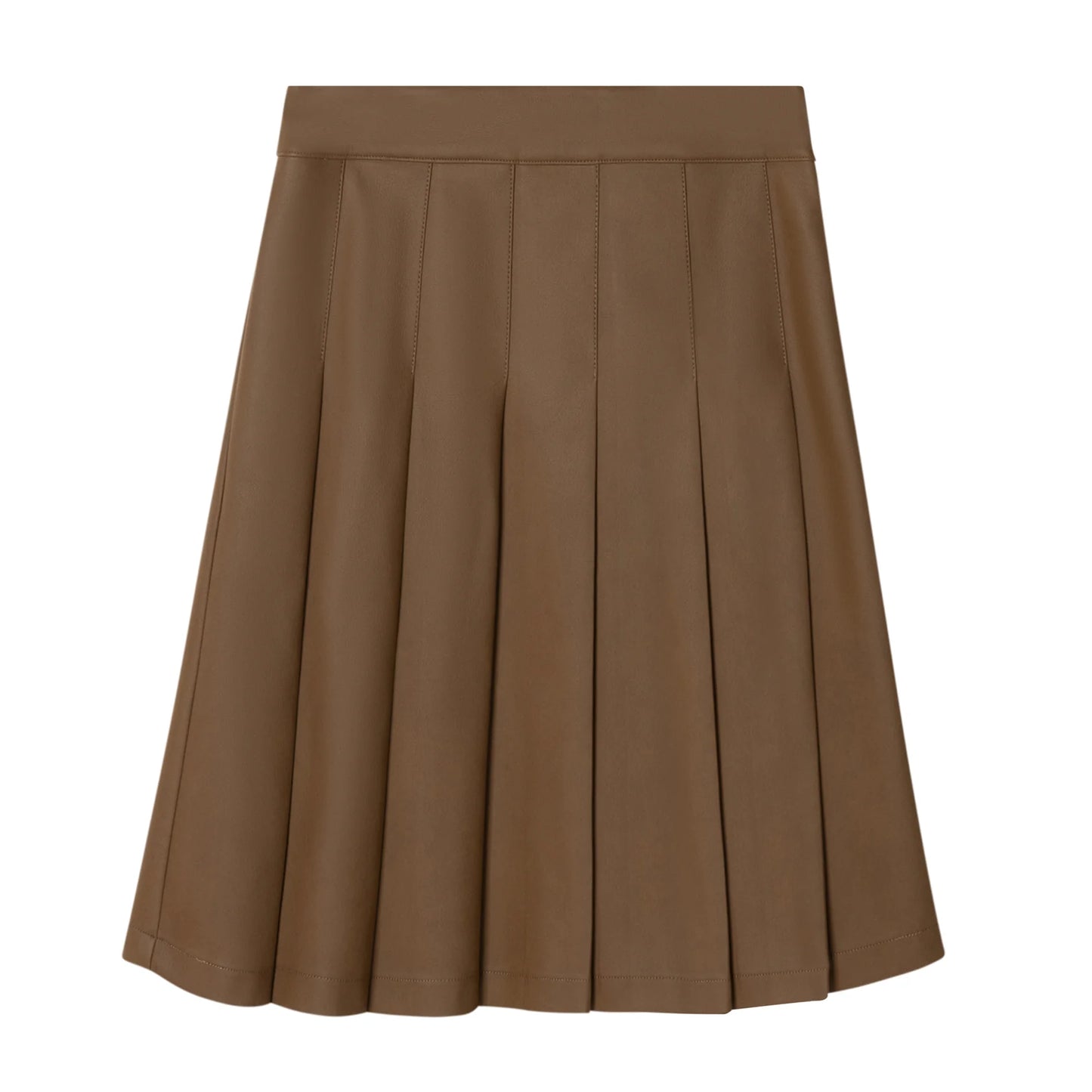 Luggage Leather Pleated Skirt