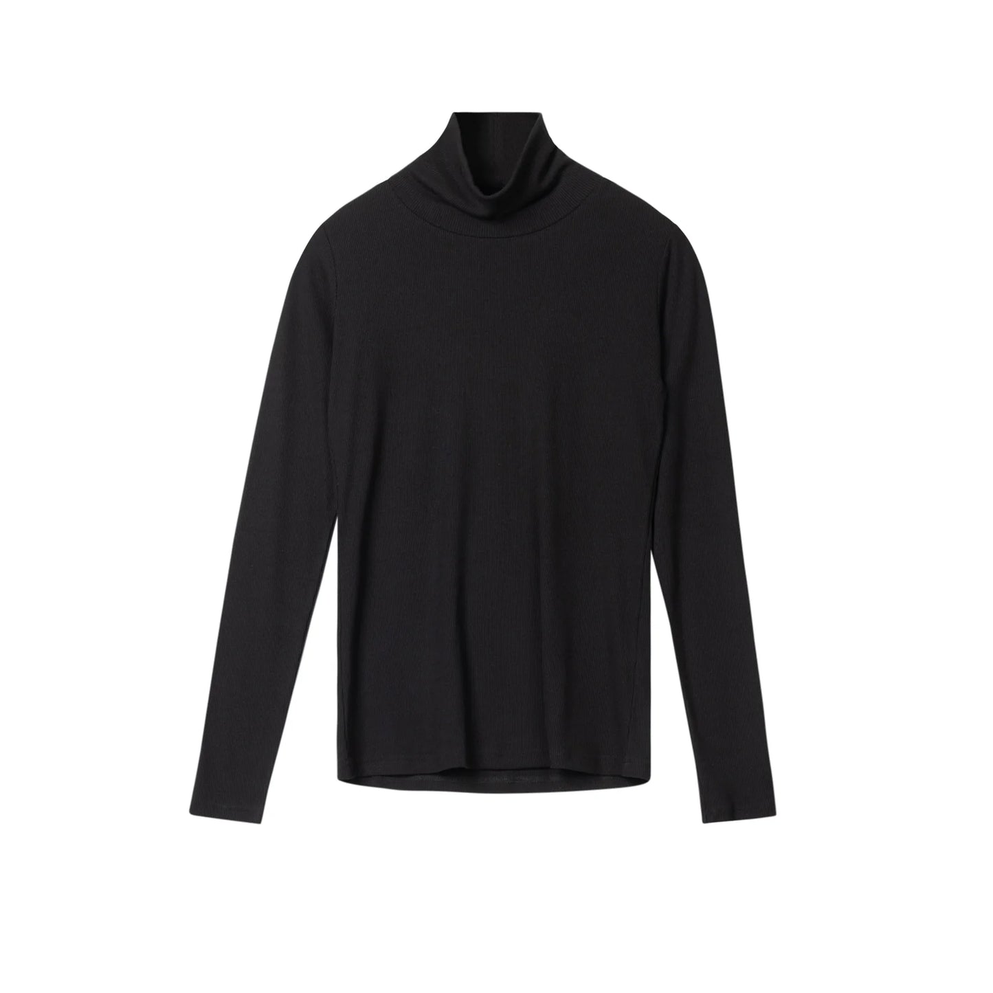 Black Ribbed Turtleneck