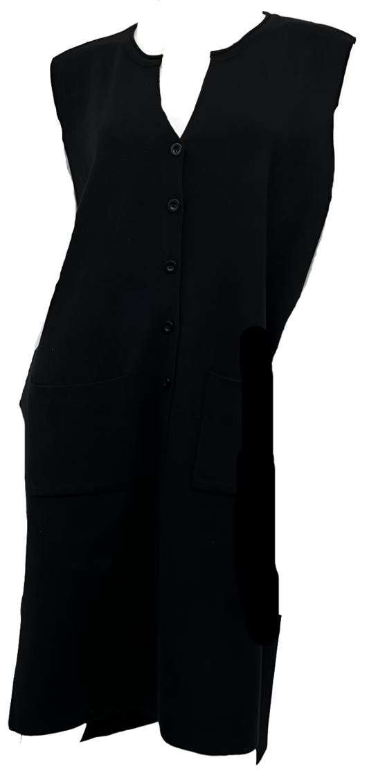 Black Long Knit Vest