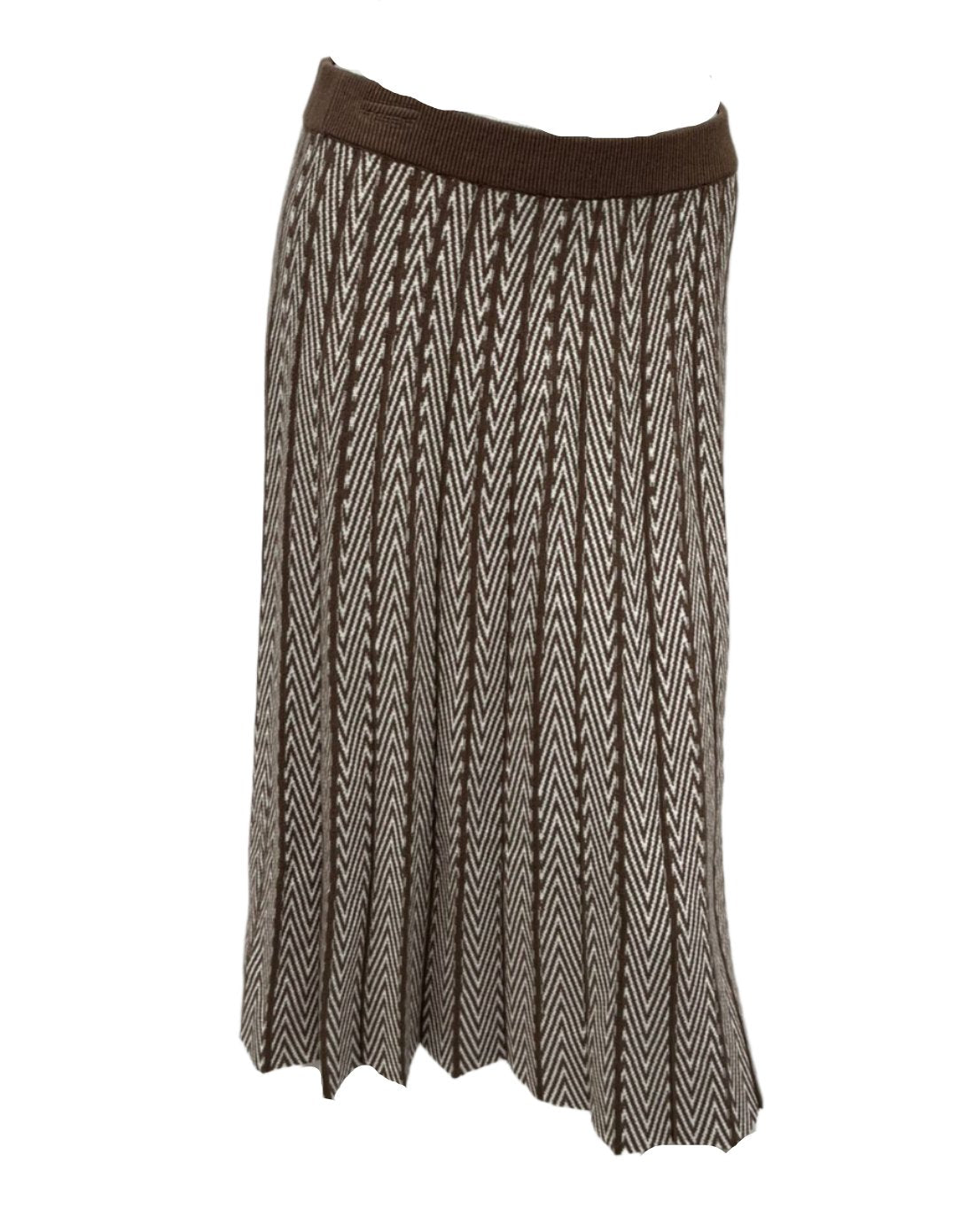 Brown Herringbone Skirt