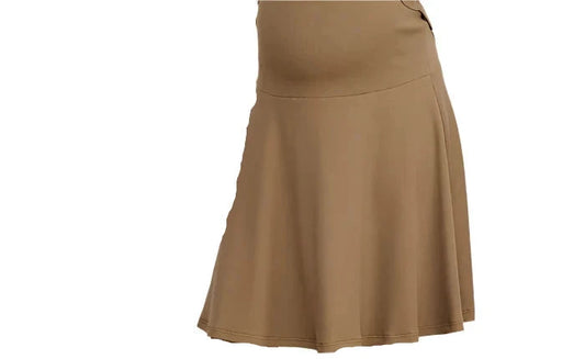 Mocha Asymmetric Ribbed Skirt