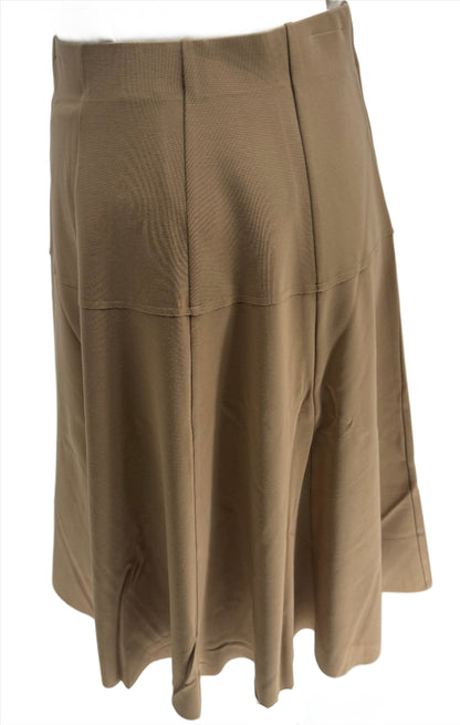 Tan Paneled A Line Skirt