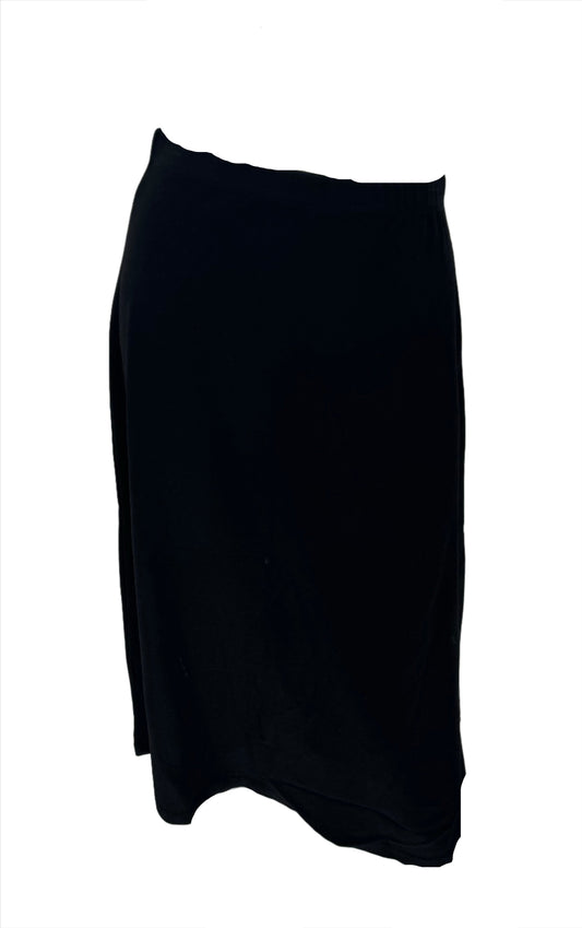 Black Cotton A-line Skirt