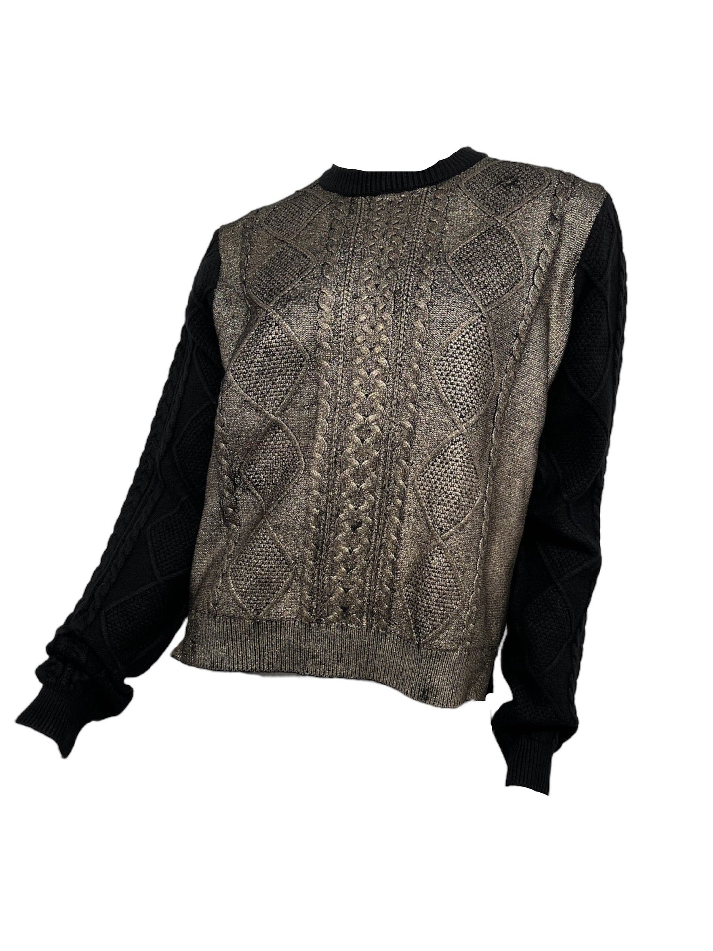 Metallic Cable Knit Top