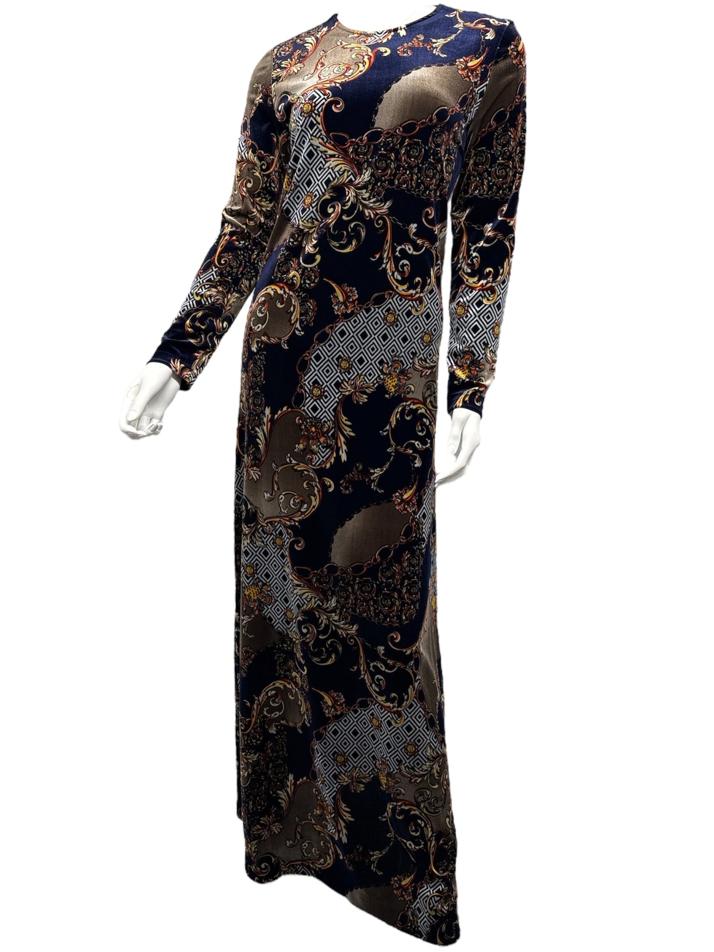 Versace Printed Maxi Dress With Side Zips