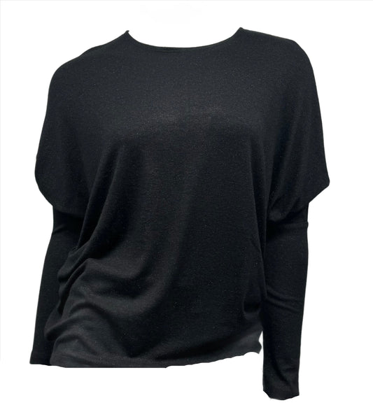 Black Dolman Style Top with Shimmmer