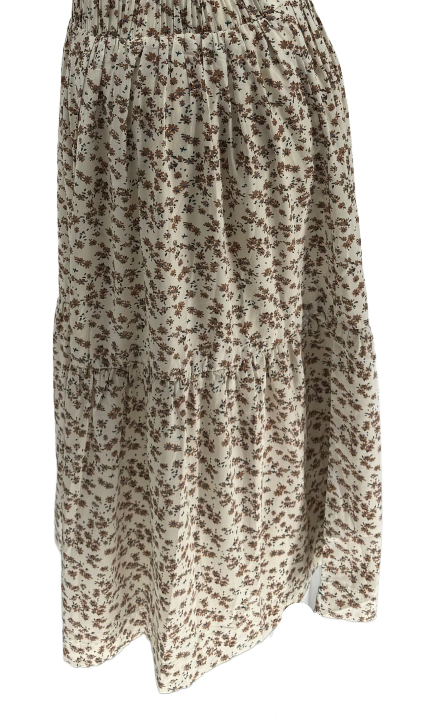 Cream Skirt with Flower Pattern