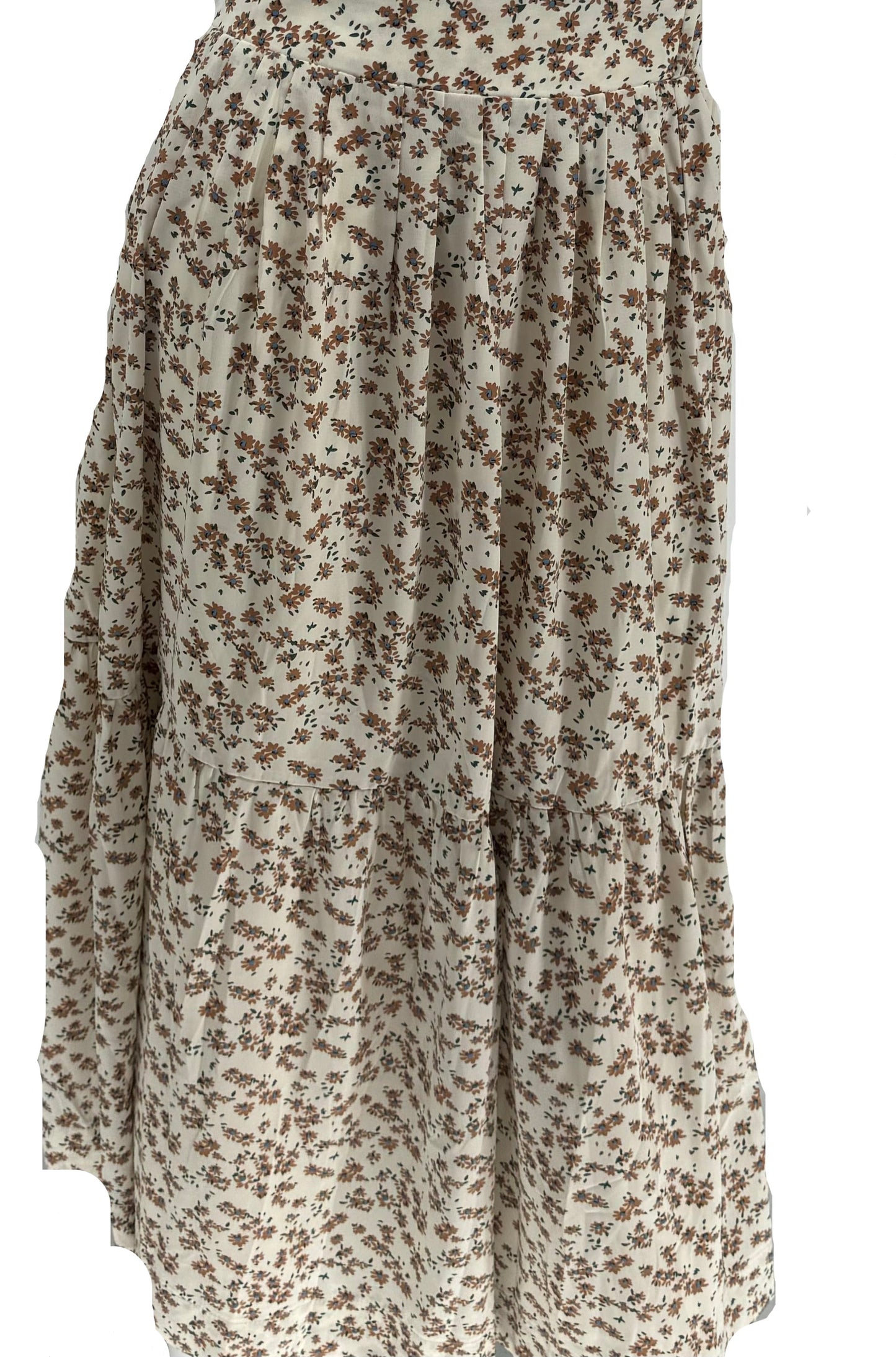 Cream Skirt with Flower Pattern