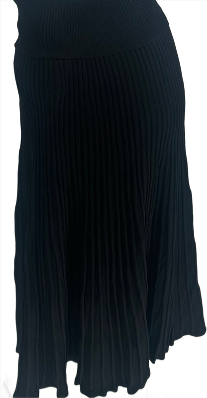 Black Knit A Line Skirt