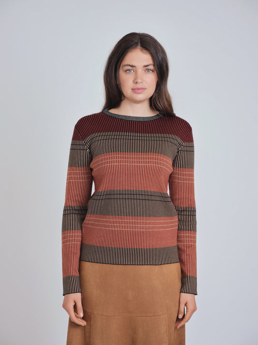 Rust and Black Pattern Sweater