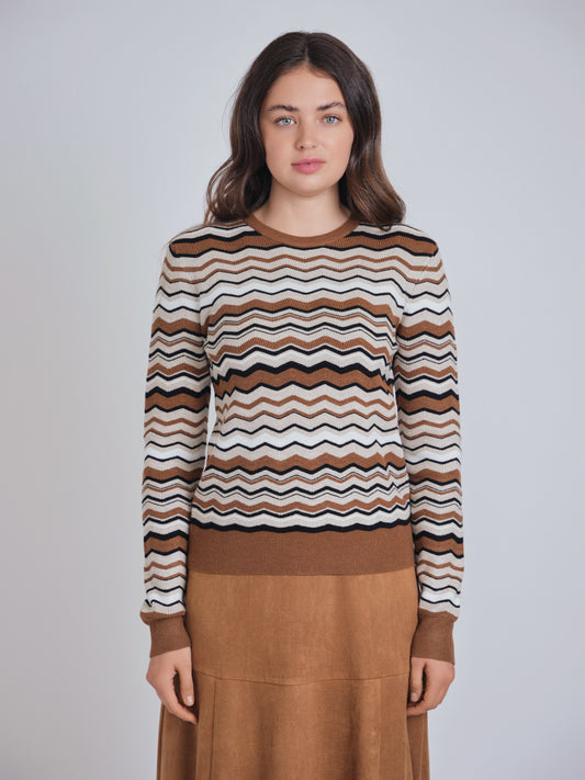 Brown Wave Sweater