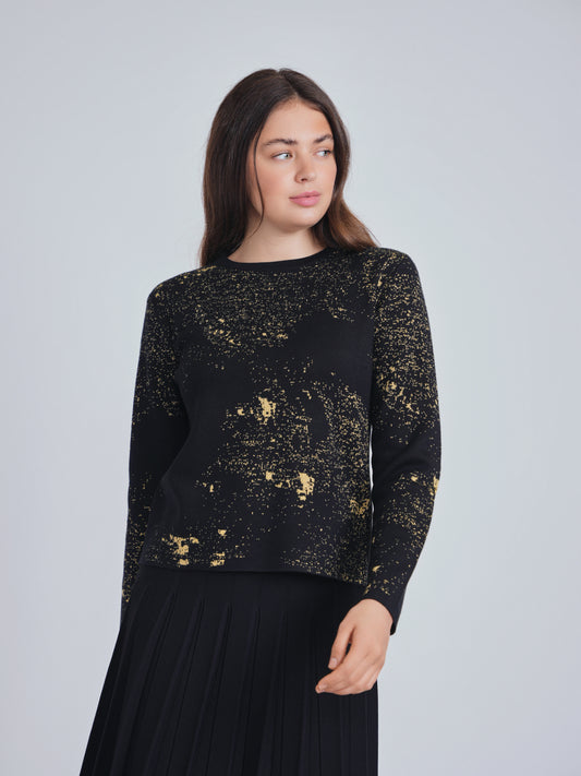 Black Sweater with Gold Specks