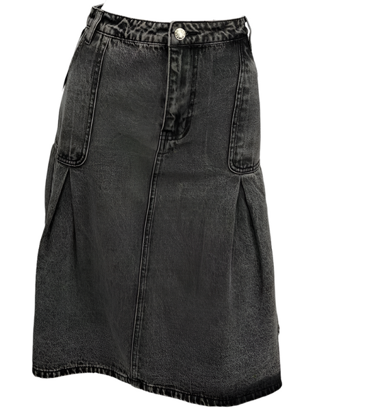 Light Black Denim Short Skirt