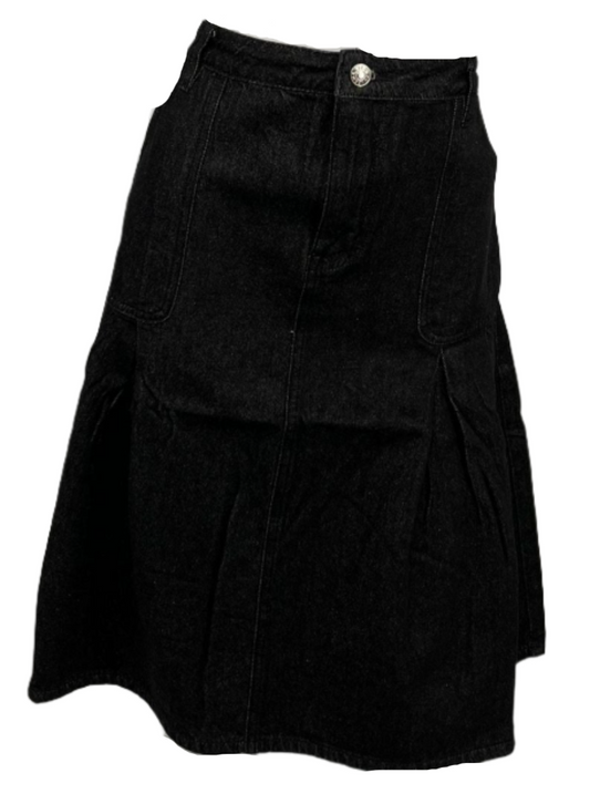 Black Denim Short Skirt