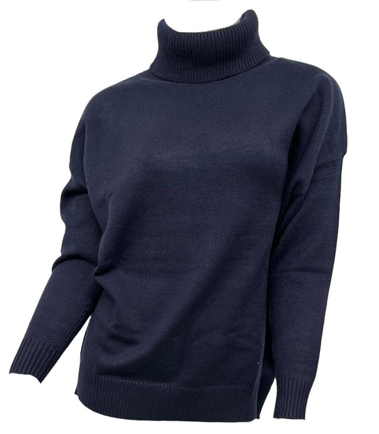 Navy Turtle Neck Top