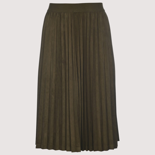 Olive Pleated Skirt