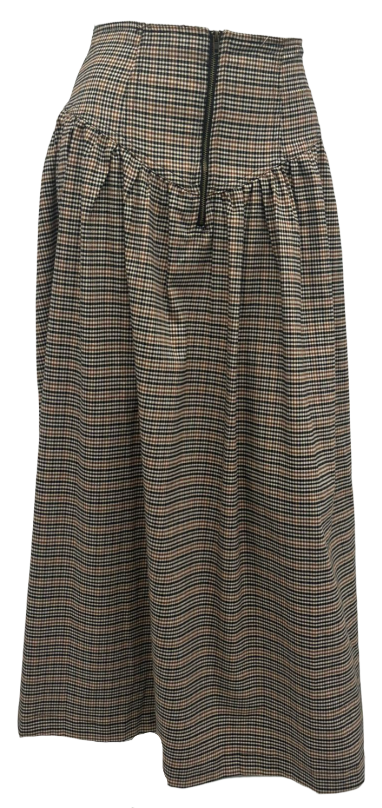 Plaid Yoke Skirt