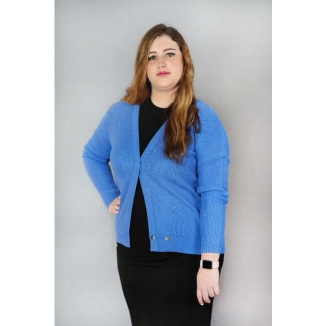 Blue Waffle Knit Cardigan