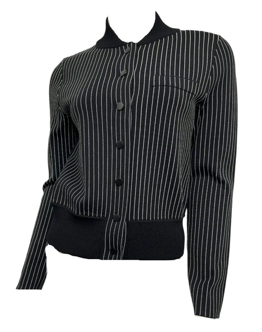 Pinstripe Bomber Jacket