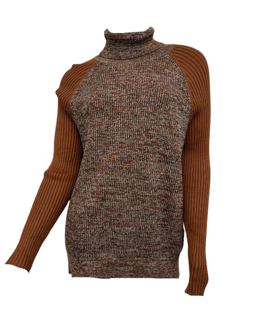 Camel Chunky Turtleneck Sweater