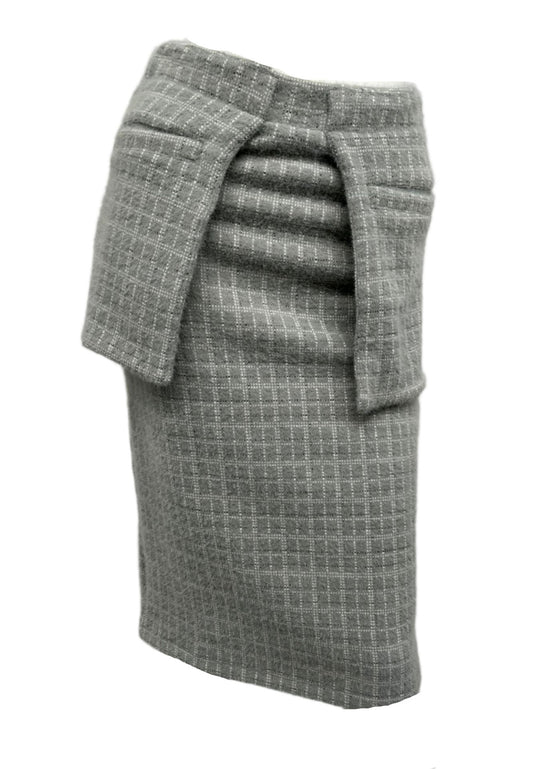 Grey Fuzzy Skirt with Pockets