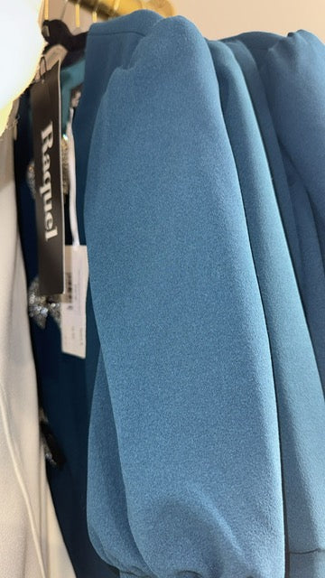 Teal dress with stone bows