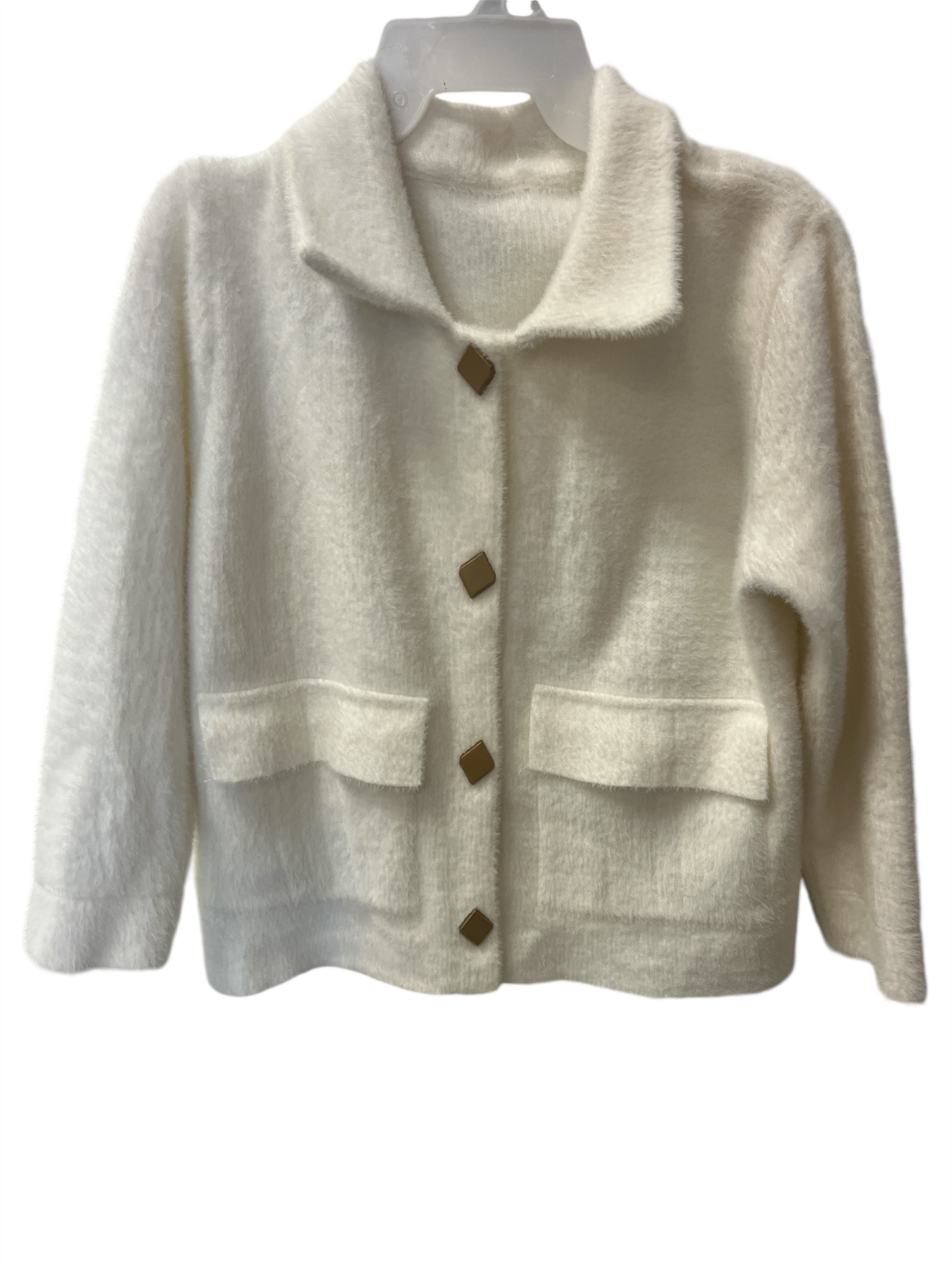 White Jacket with Pockets and Gold Buttons