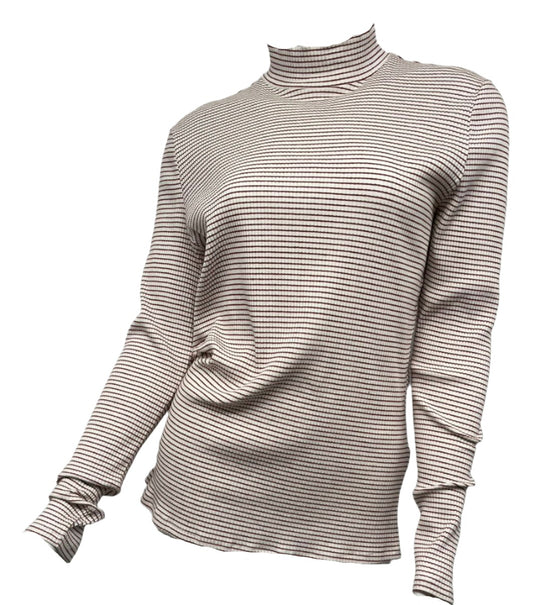 Striped Ribbed Mockneck Top