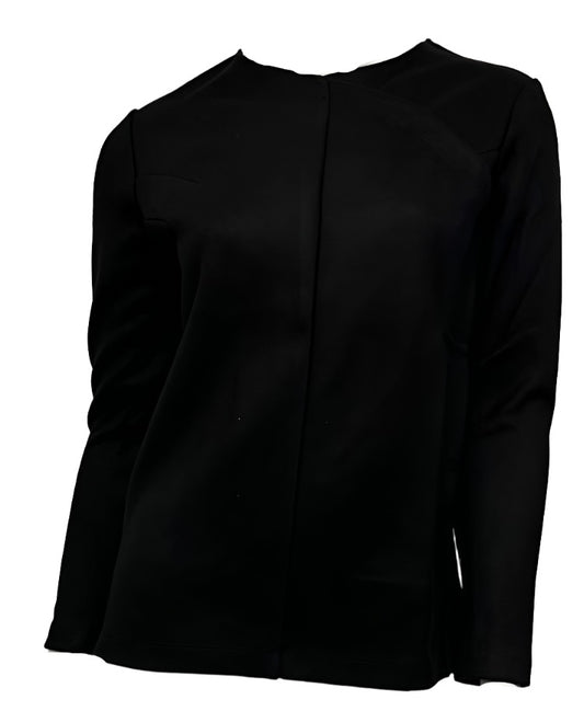 Black Wool Wrap Jacket