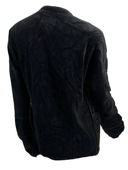 Black Stitched Velour Cardigan