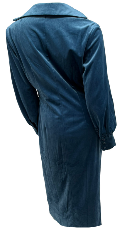 Blue Velvet Drape Dress