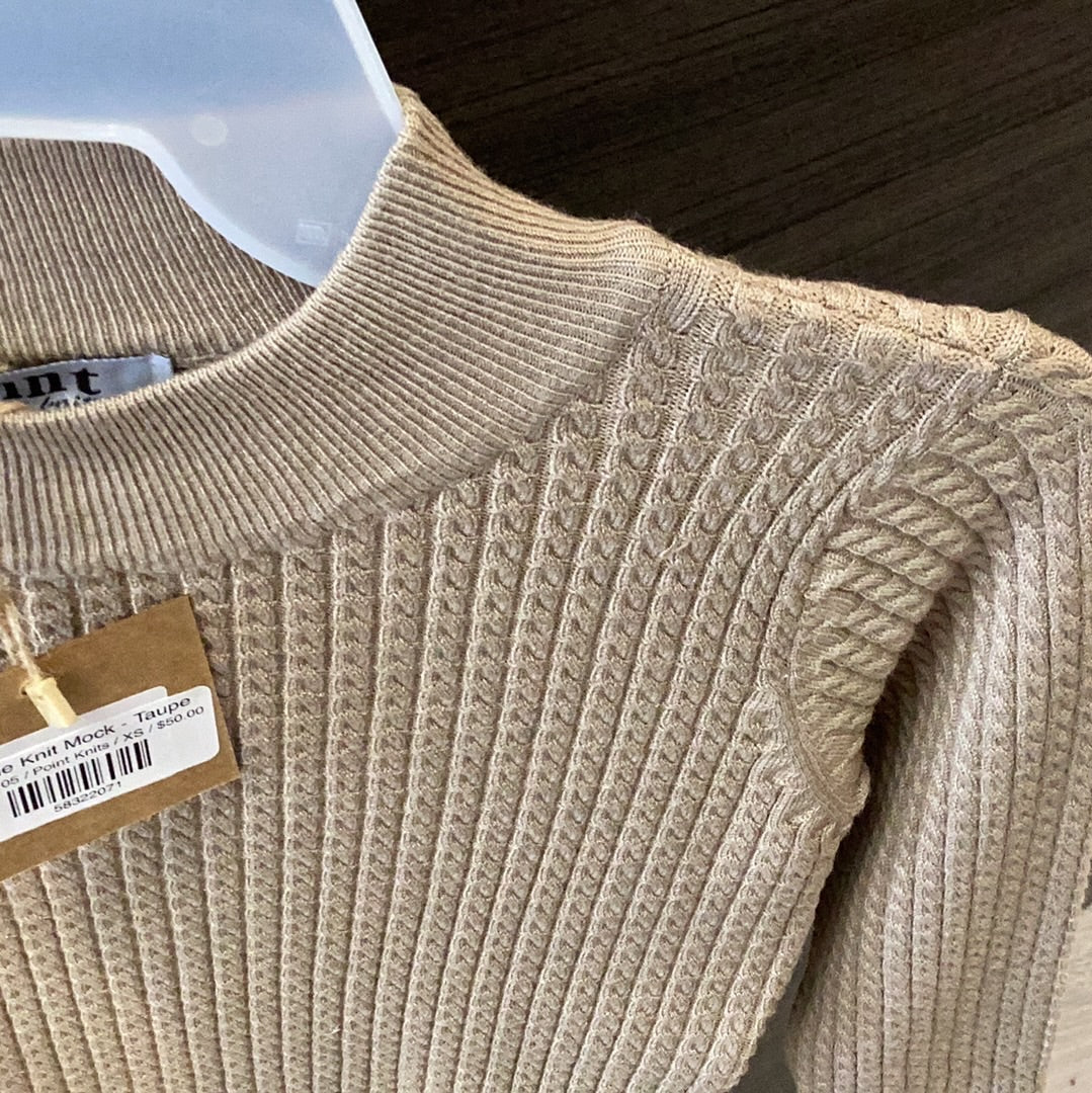 Cable Knit Mock - Camel