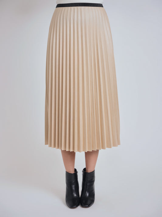 Beige Pleated Skirt