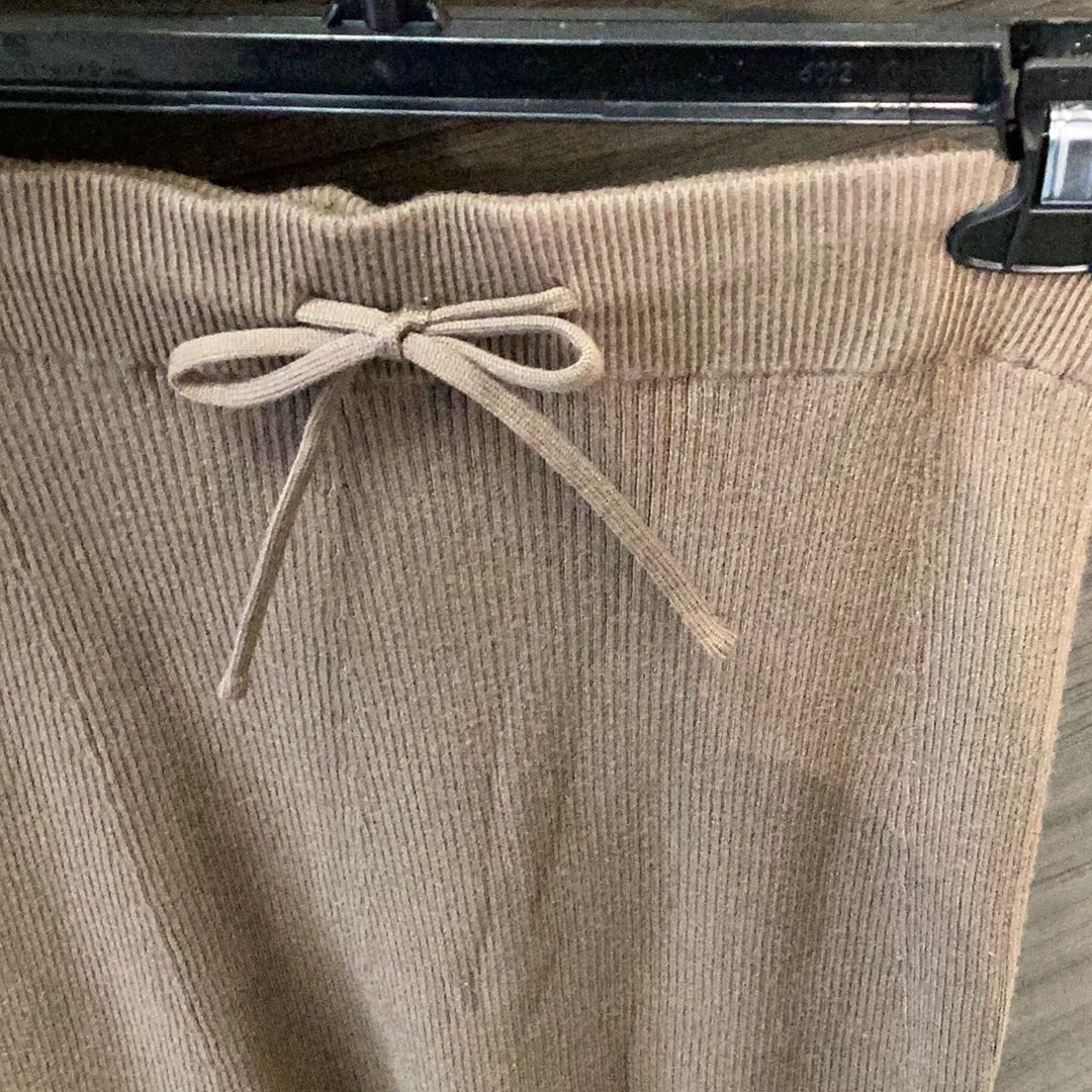 Brown Knit A-line Maxi Skirt