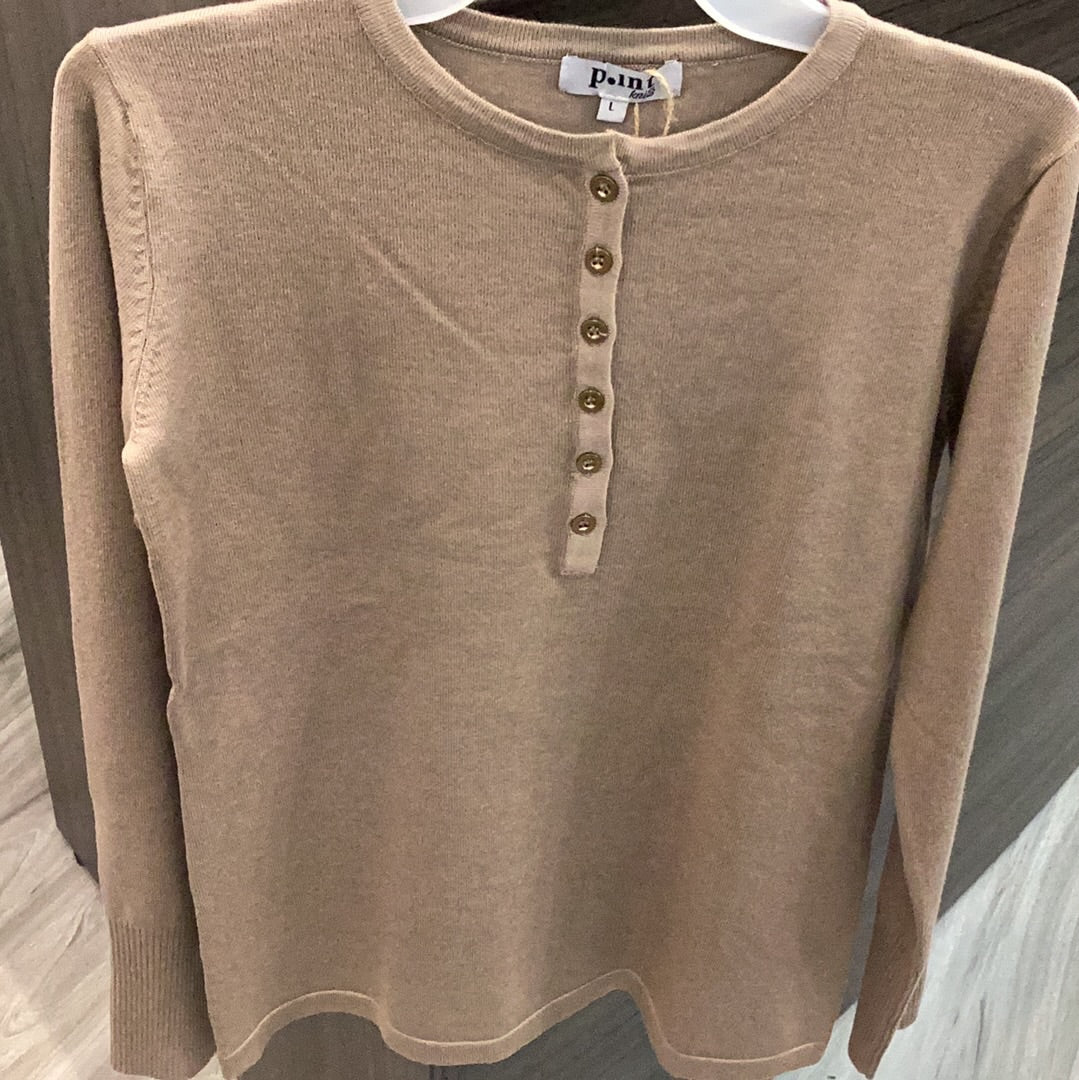 Knit Henley - Taupe